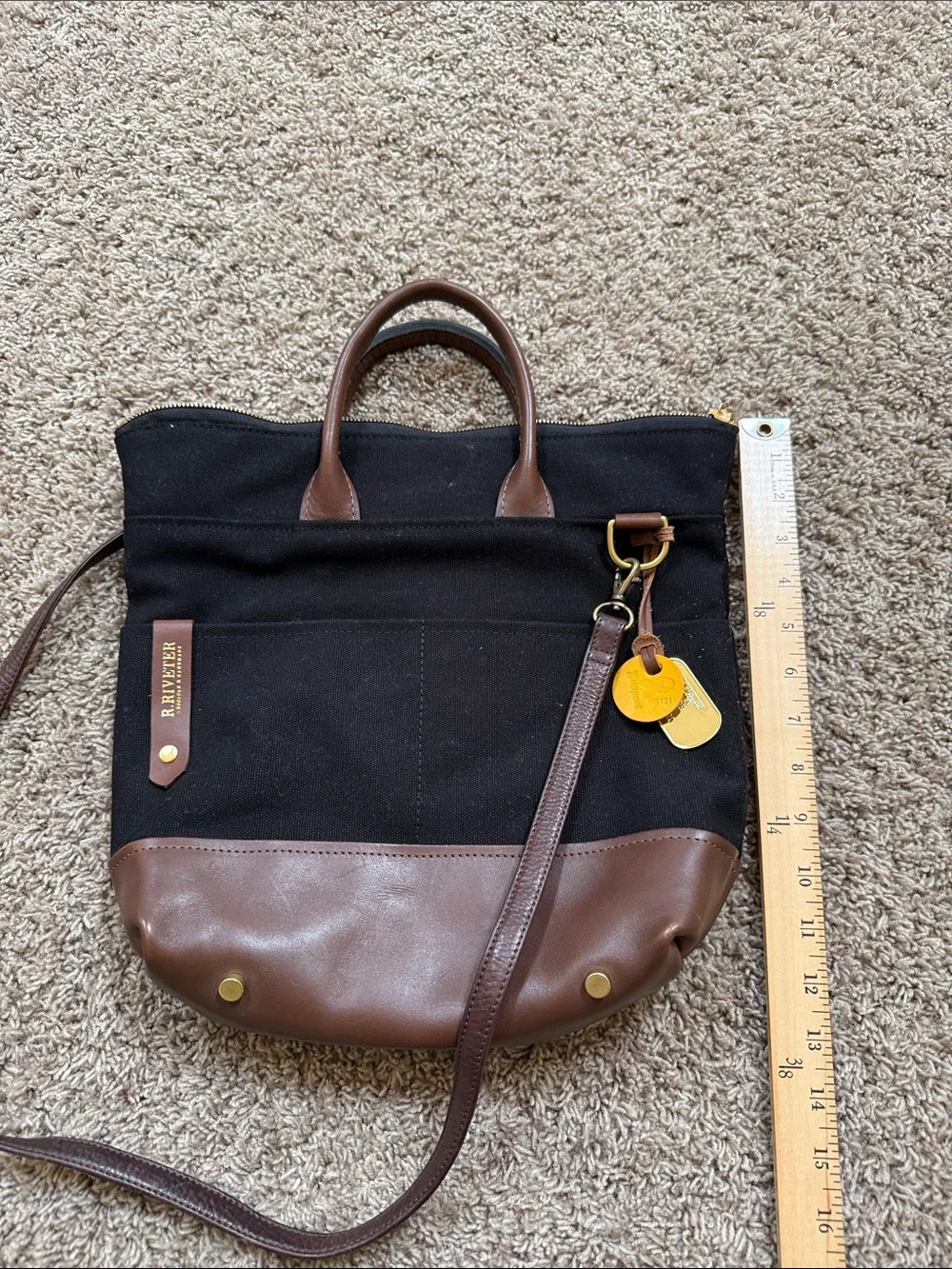 R. Riveter Otto Signature Tote (with replacement strap) and small zipper pouch